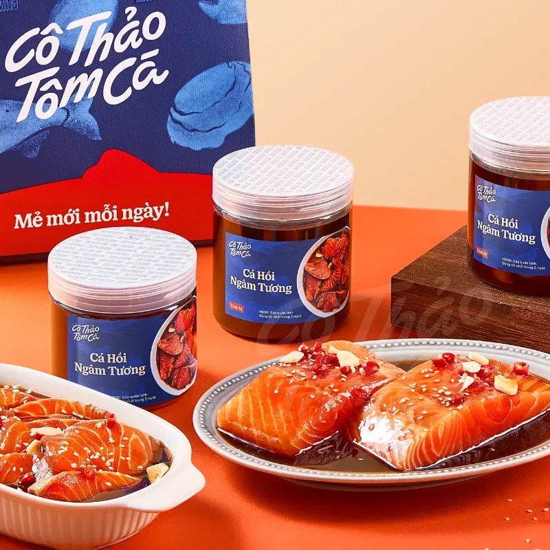 Cá hồi ngâm tương - Cô Thảo Tôm Cá
